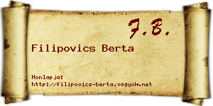 Filipovics Berta névjegykártya